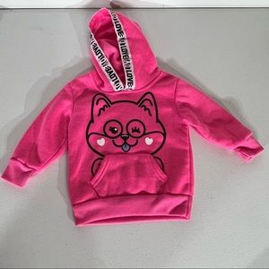 Girls Pink Graphic Sweatshirt Hoodie - Size 18 months